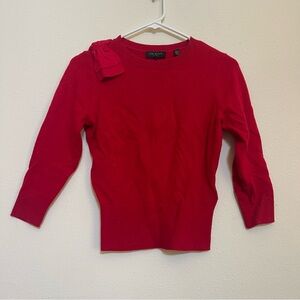 Size 0 Ted Baker Vibrant Red Knit Top with Bow